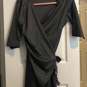 Stretchy black wrap dress - never been worn!